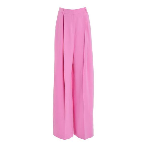 OSCAR DE LA RENTA Wide Leg Silk Georgette Pants in Roh Pink 8 - Picture 5 of 6